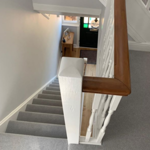 Grey Castlemead Twist Carpet on Stairs by Adam Carpets