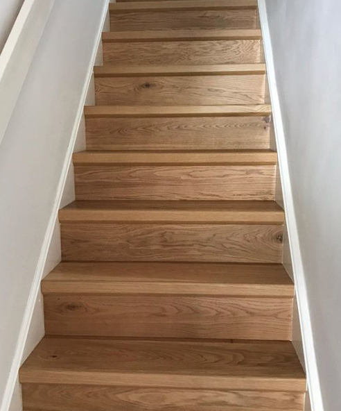 Quick-Step hardwood flooring on stairs